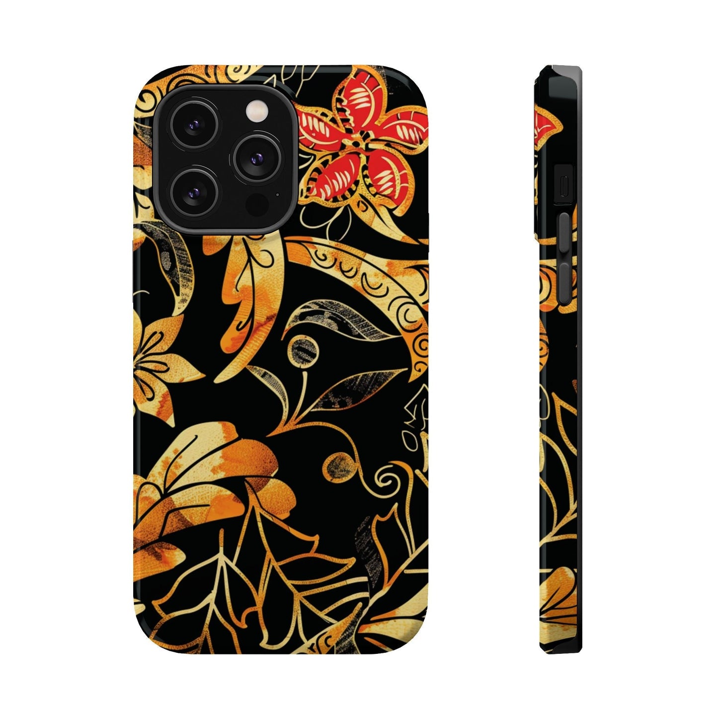 Floral Gold Filigree Magnetic Impact Phone Case - DIGITAL X