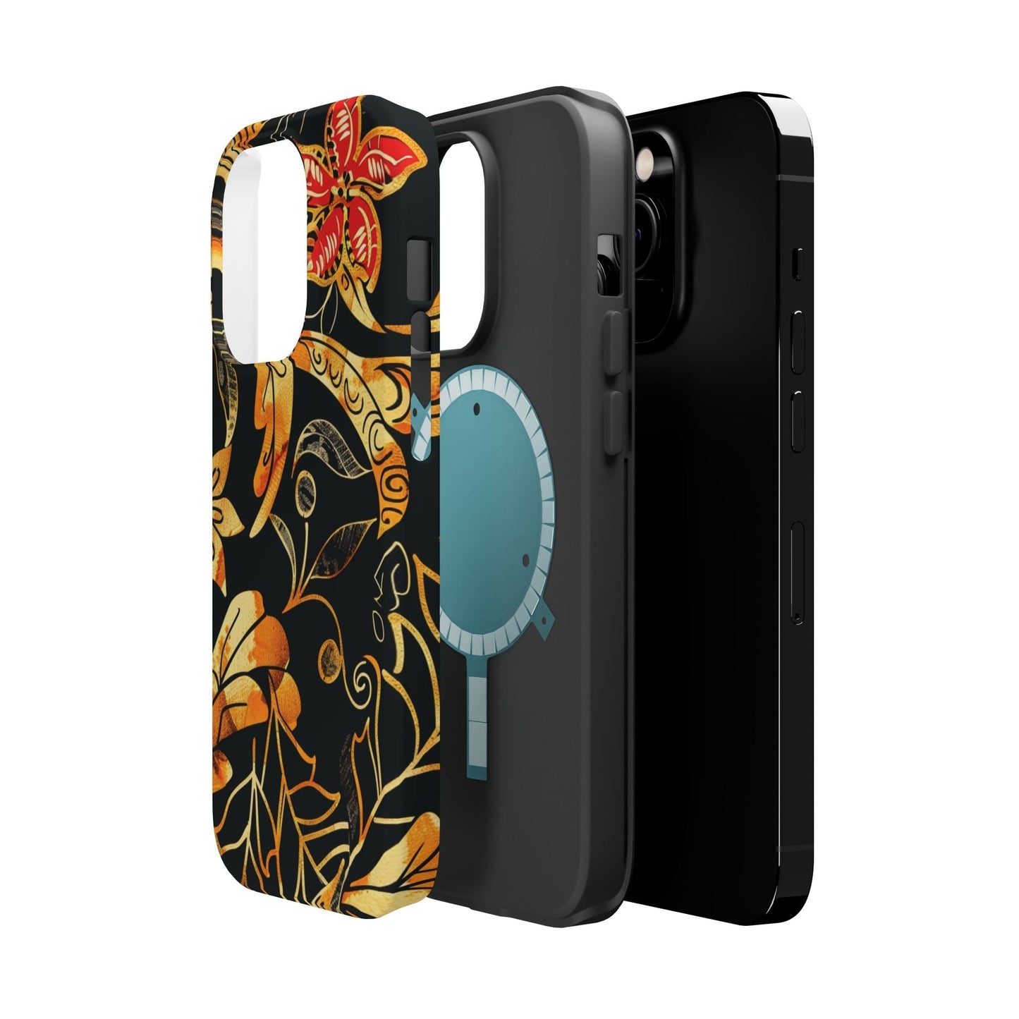 Floral Gold Filigree Magnetic Impact Phone Case - DIGITAL X