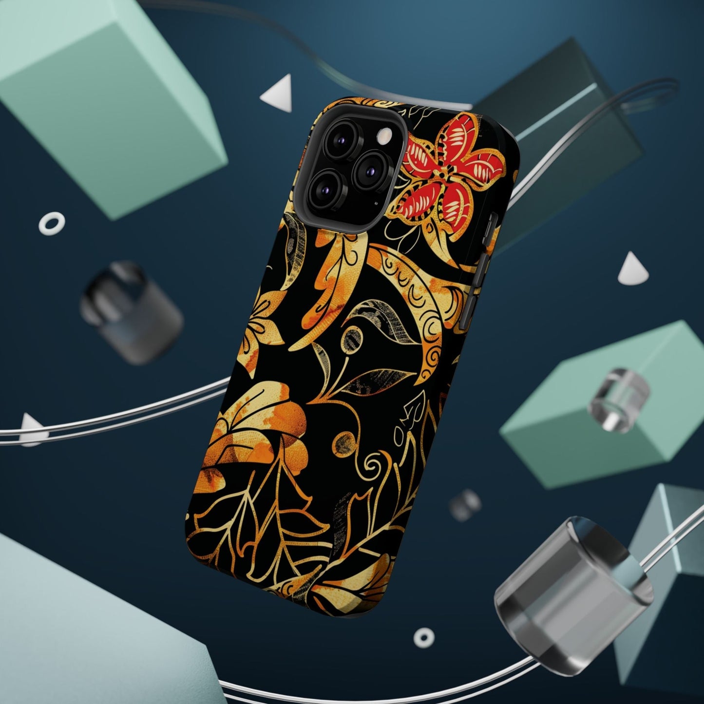 Floral Gold Filigree Magnetic Impact Phone Case - DIGITAL X