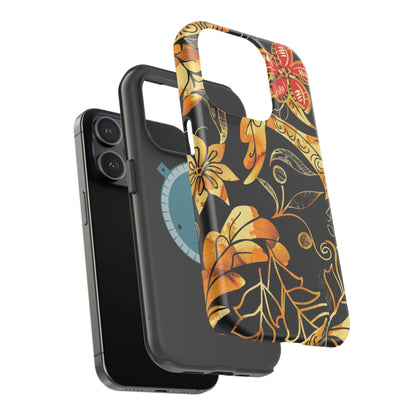 Floral Gold Filigree Magnetic Impact Phone Case - DIGITAL X
