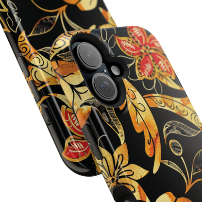 Floral Gold Filigree Magnetic Impact Phone Case - DIGITAL X