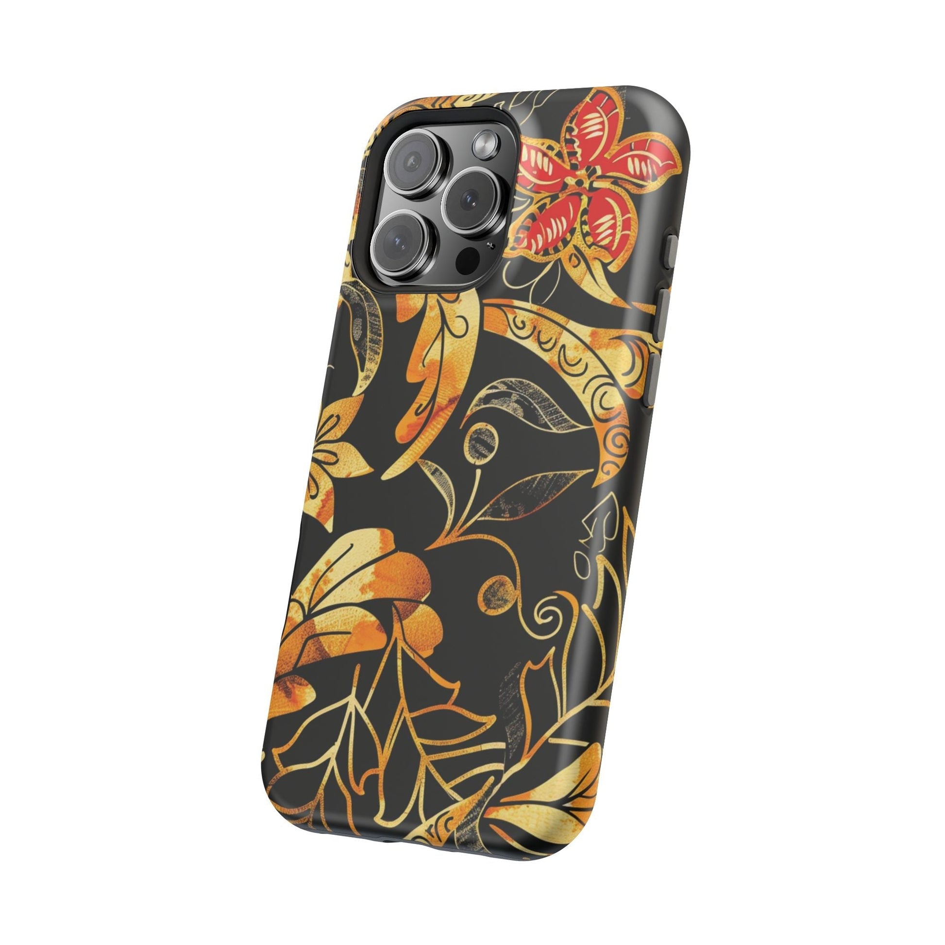 Floral Gold Filigree Magnetic Impact Phone Case - DIGITAL X