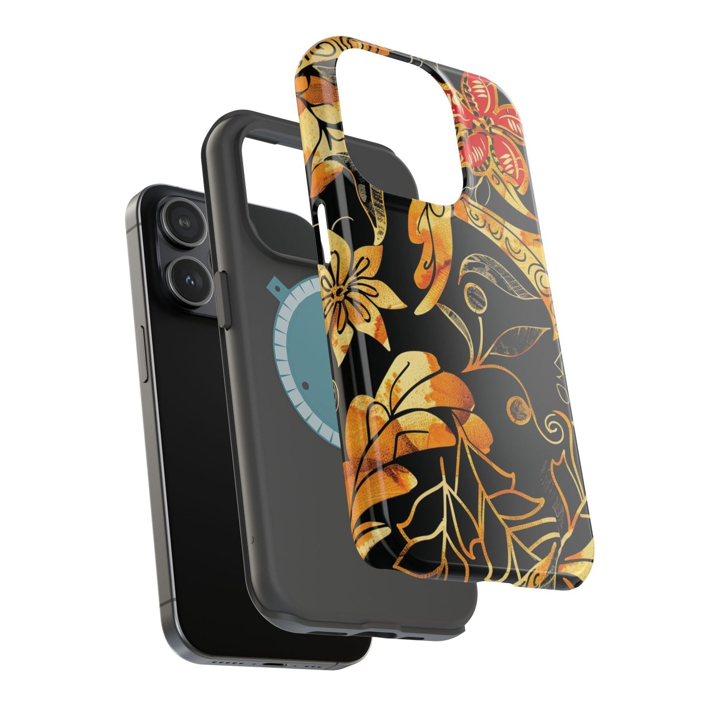 Floral Gold Filigree Magnetic Impact Phone Case - DIGITAL X