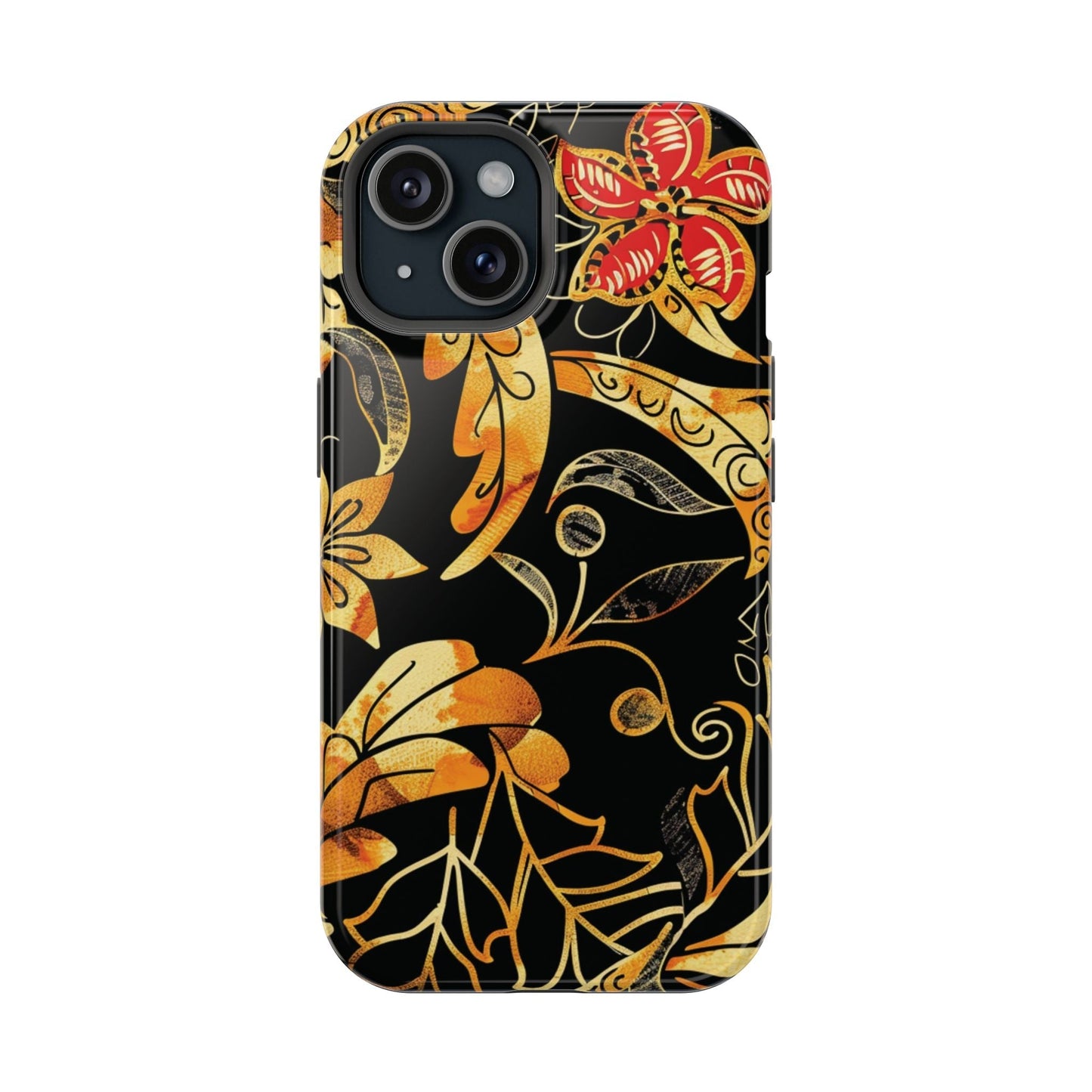 Floral Gold Filigree Magnetic Impact Phone Case - DIGITAL X