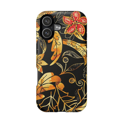 Floral Gold Filigree Magnetic Impact Phone Case - DIGITAL X