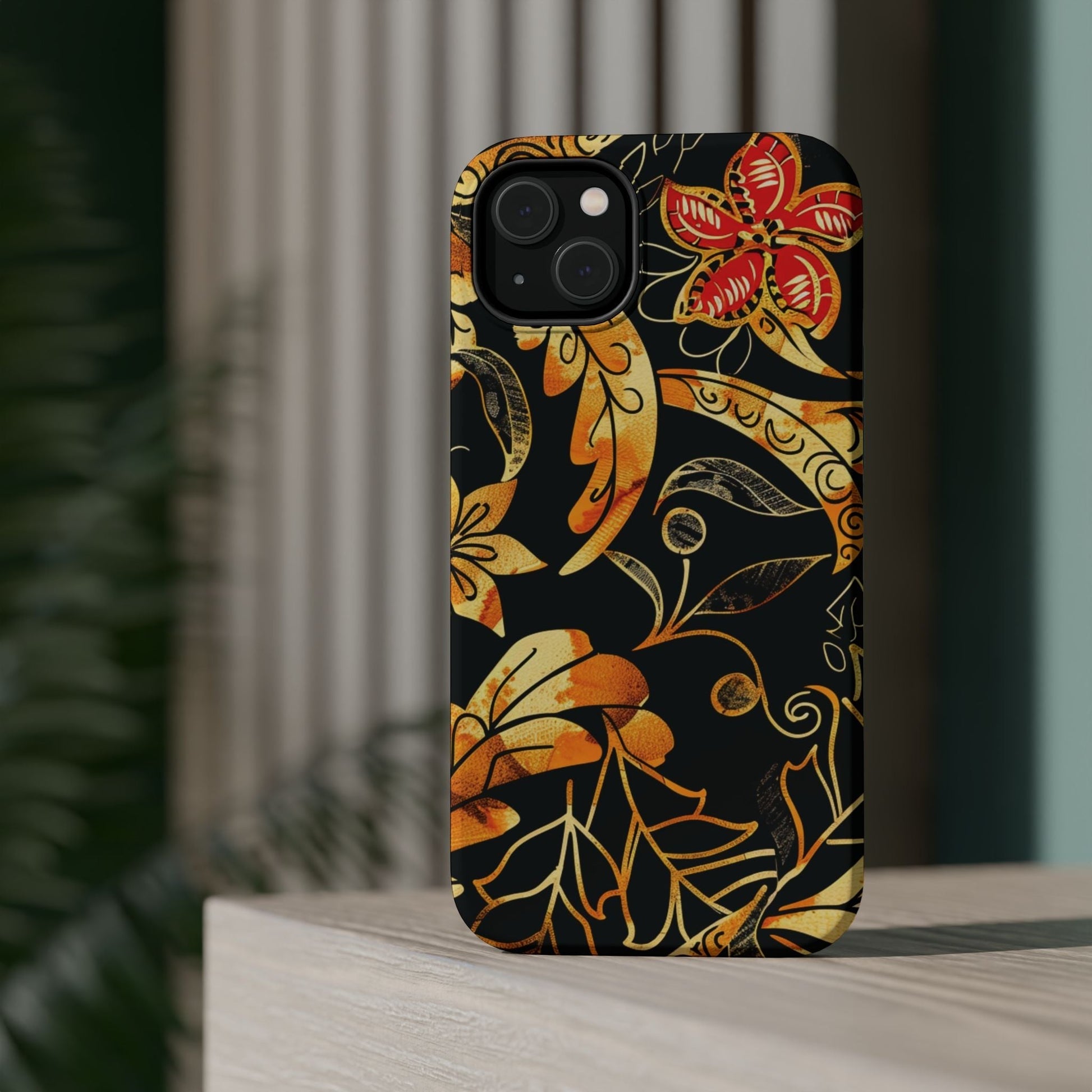 Floral Gold Filigree Magnetic Impact Phone Case - DIGITAL X