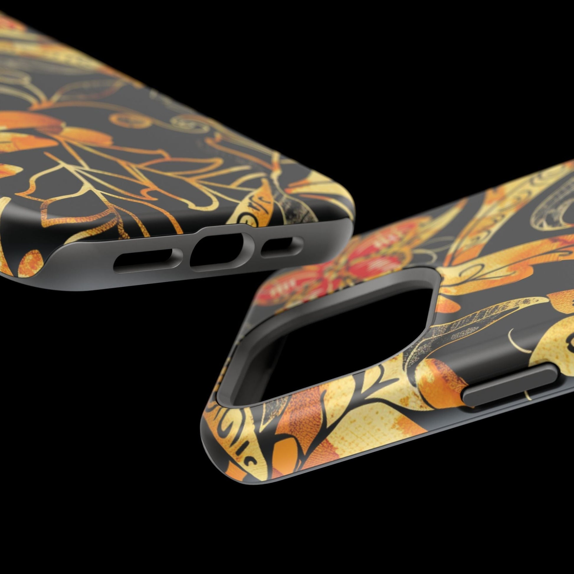Floral Gold Filigree Magnetic Impact Phone Case - DIGITAL X