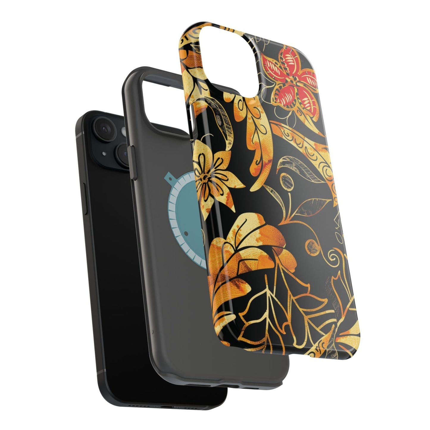 Floral Gold Filigree Magnetic Impact Phone Case - DIGITAL X