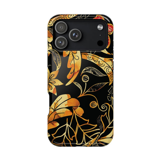 Floral Gold Filigree Magnetic Impact Phone Case - DIGITAL X