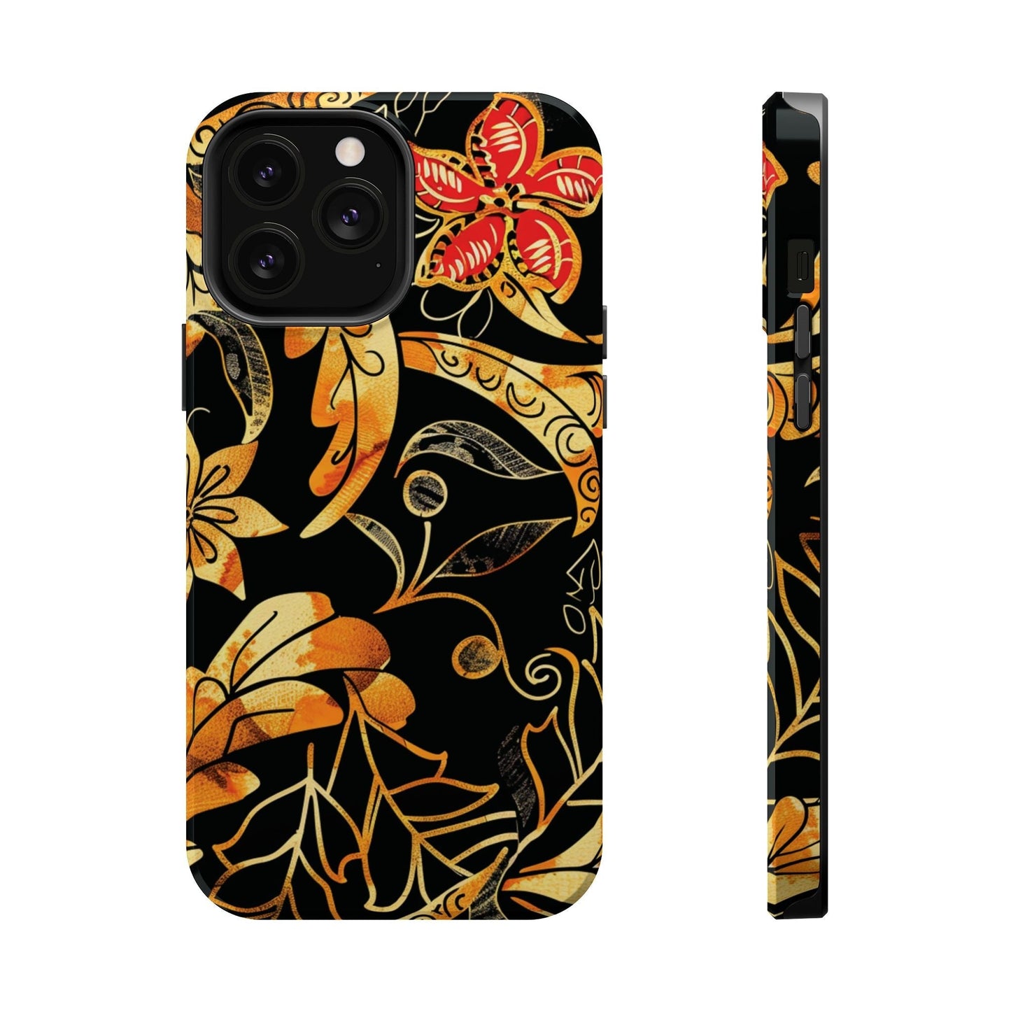 Floral Gold Filigree Magnetic Impact Phone Case - DIGITAL X