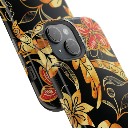 Floral Gold Filigree Magnetic Impact Phone Case - DIGITAL X