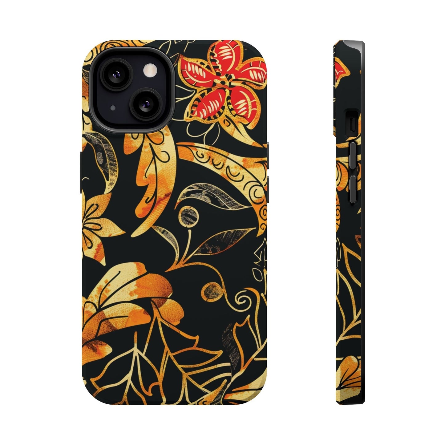 Floral Gold Filigree Magnetic Impact Phone Case - DIGITAL X
