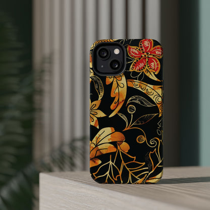 Floral Gold Filigree Magnetic Impact Phone Case - DIGITAL X