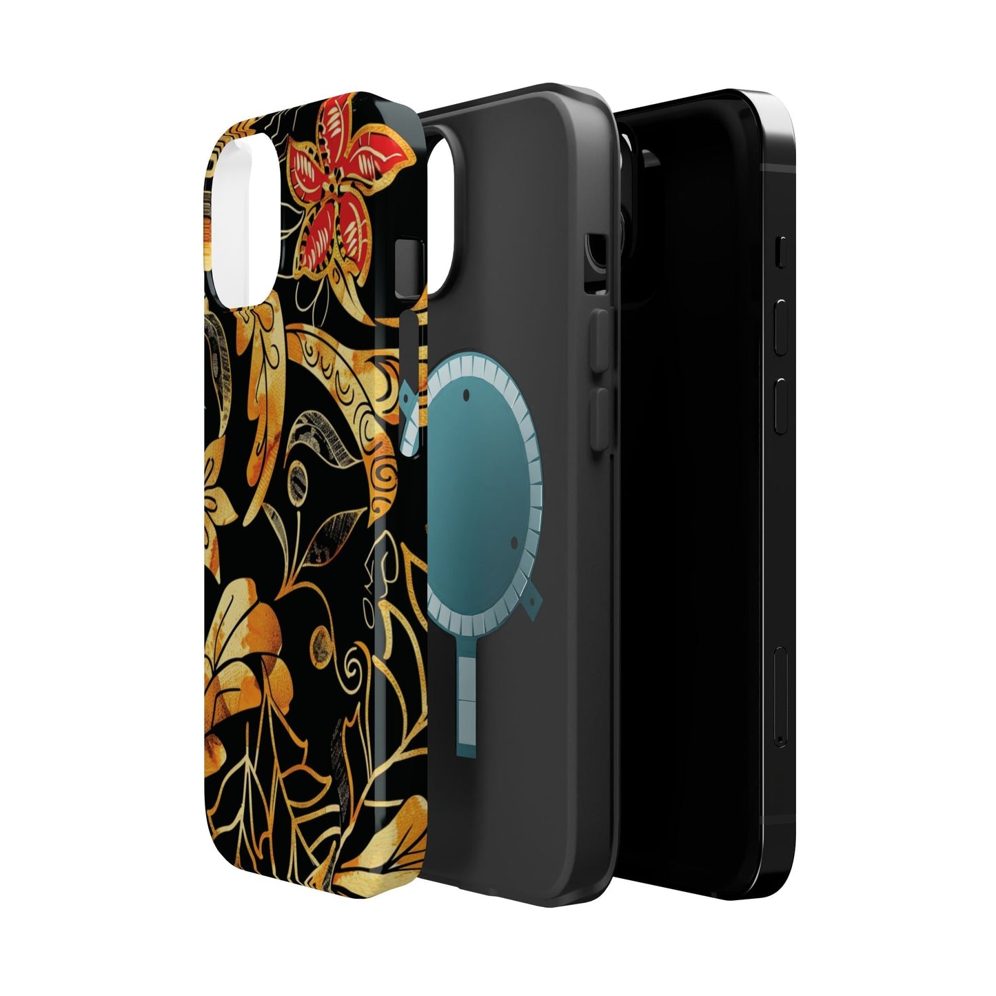Floral Gold Filigree Magnetic Impact Phone Case - DIGITAL X