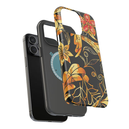 Floral Gold Filigree Magnetic Impact Phone Case - DIGITAL X