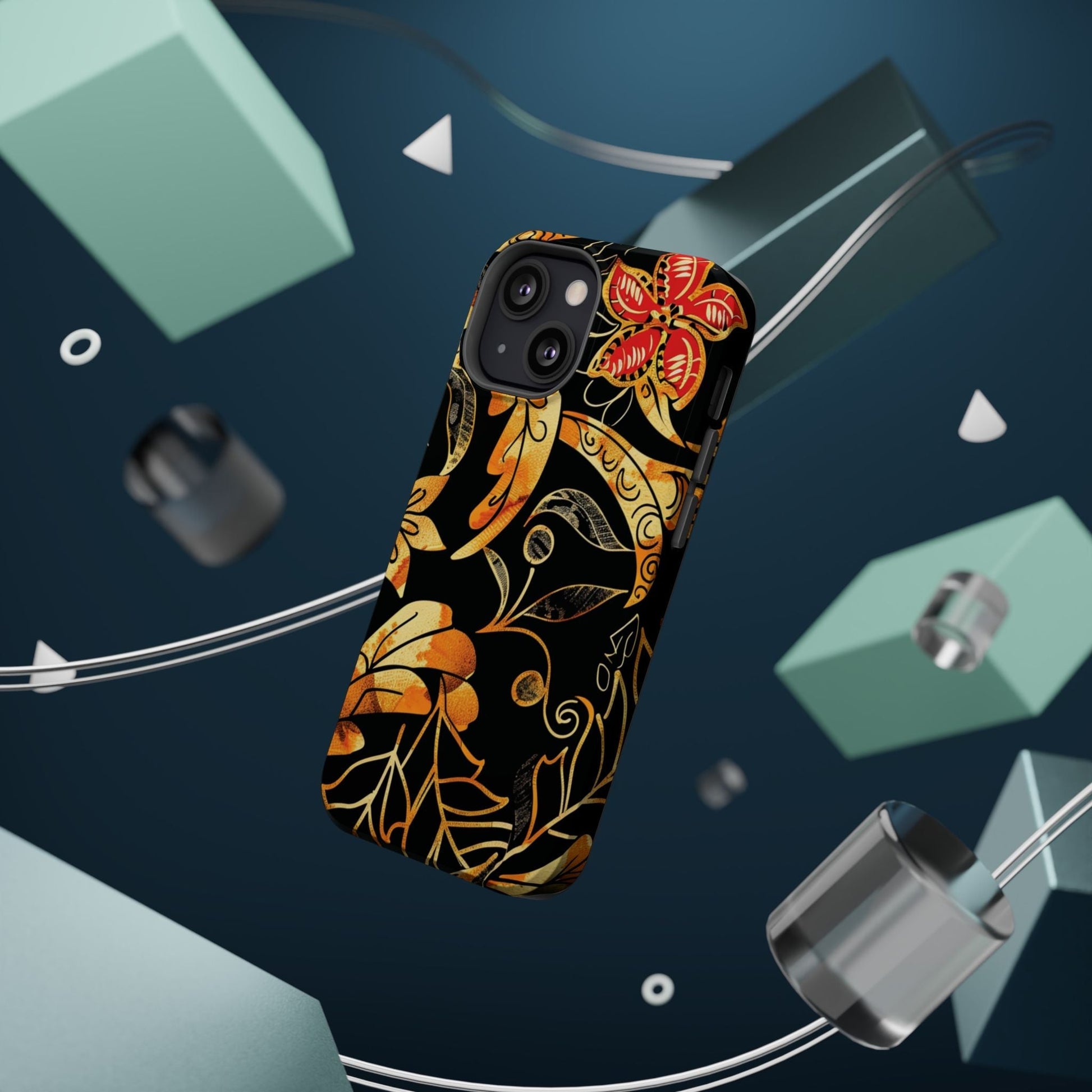 Floral Gold Filigree Magnetic Impact Phone Case - DIGITAL X