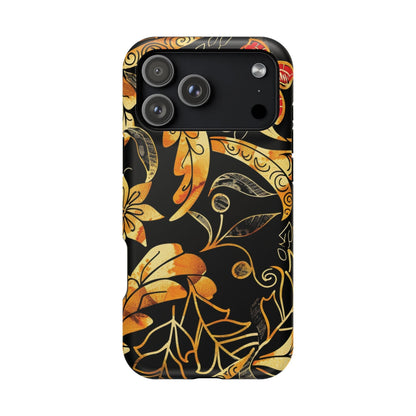 Floral Gold Filigree Magnetic Impact Phone Case - DIGITAL X