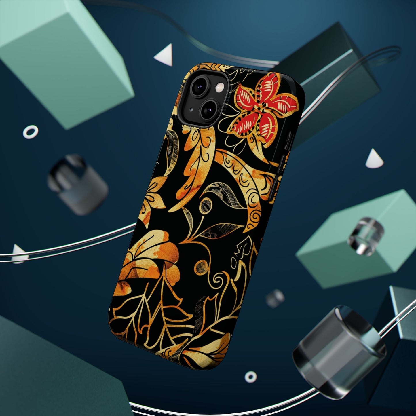 Floral Gold Filigree Magnetic Impact Phone Case - DIGITAL X