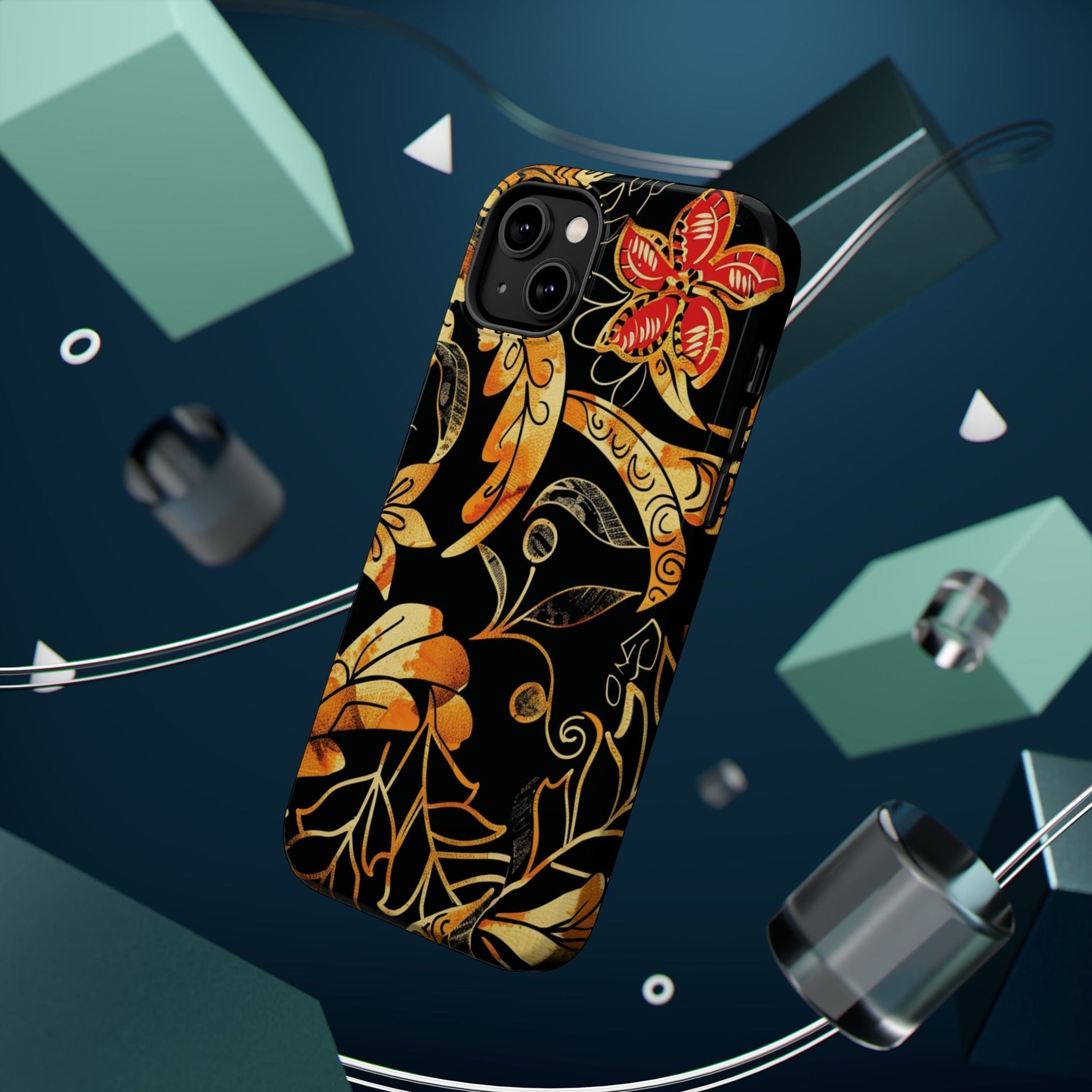 Floral Gold Filigree Magnetic Impact Phone Case - DIGITAL X