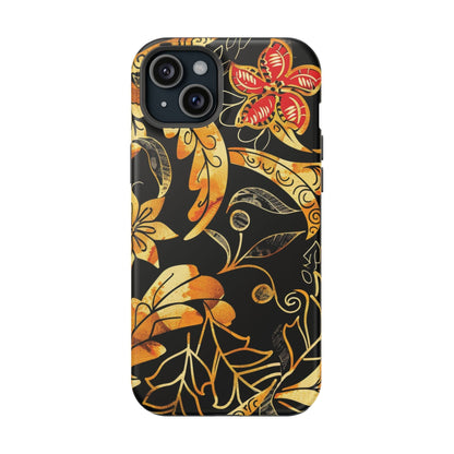 Floral Gold Filigree Magnetic Impact Phone Case - DIGITAL X