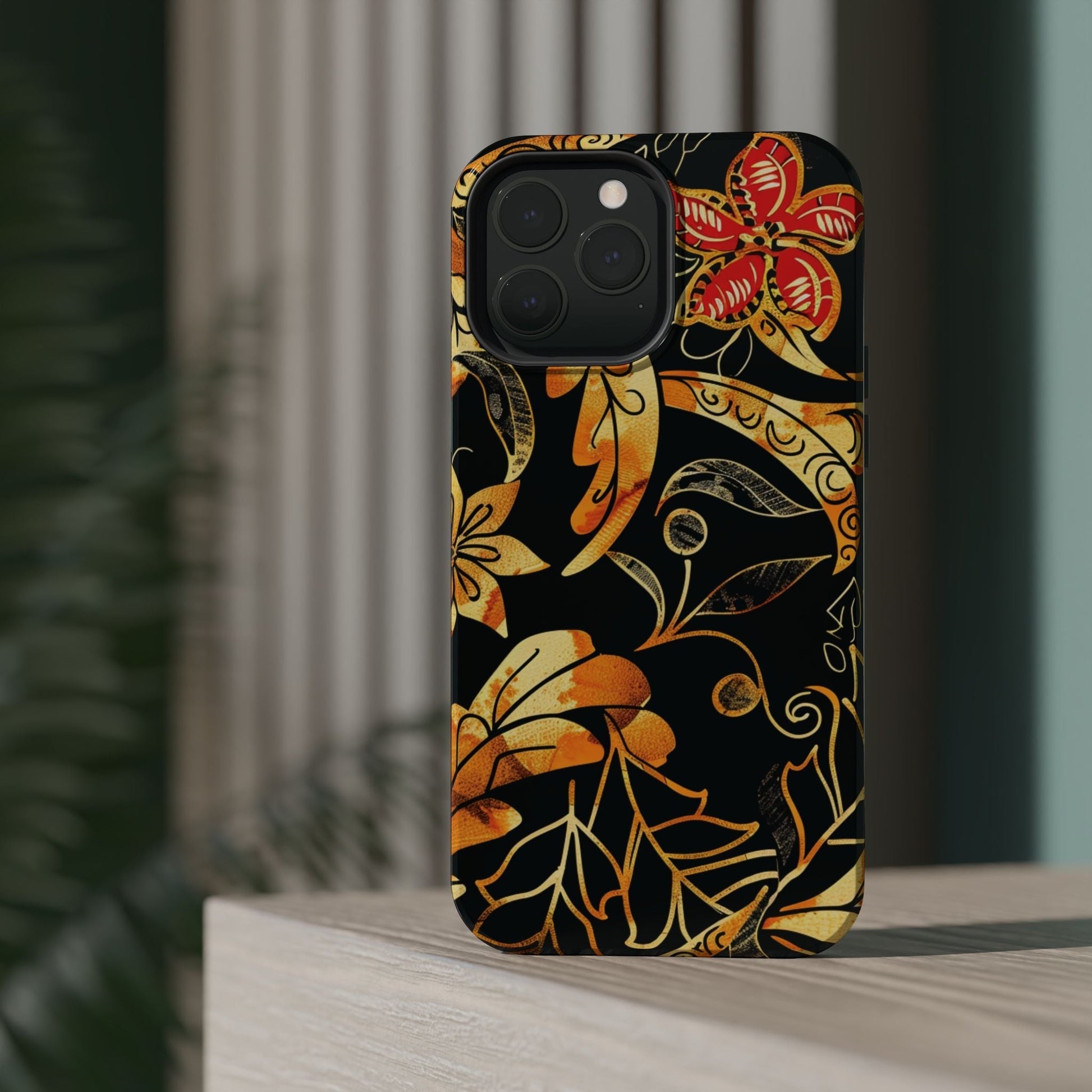Floral Gold Filigree Magnetic Impact Phone Case - DIGITAL X