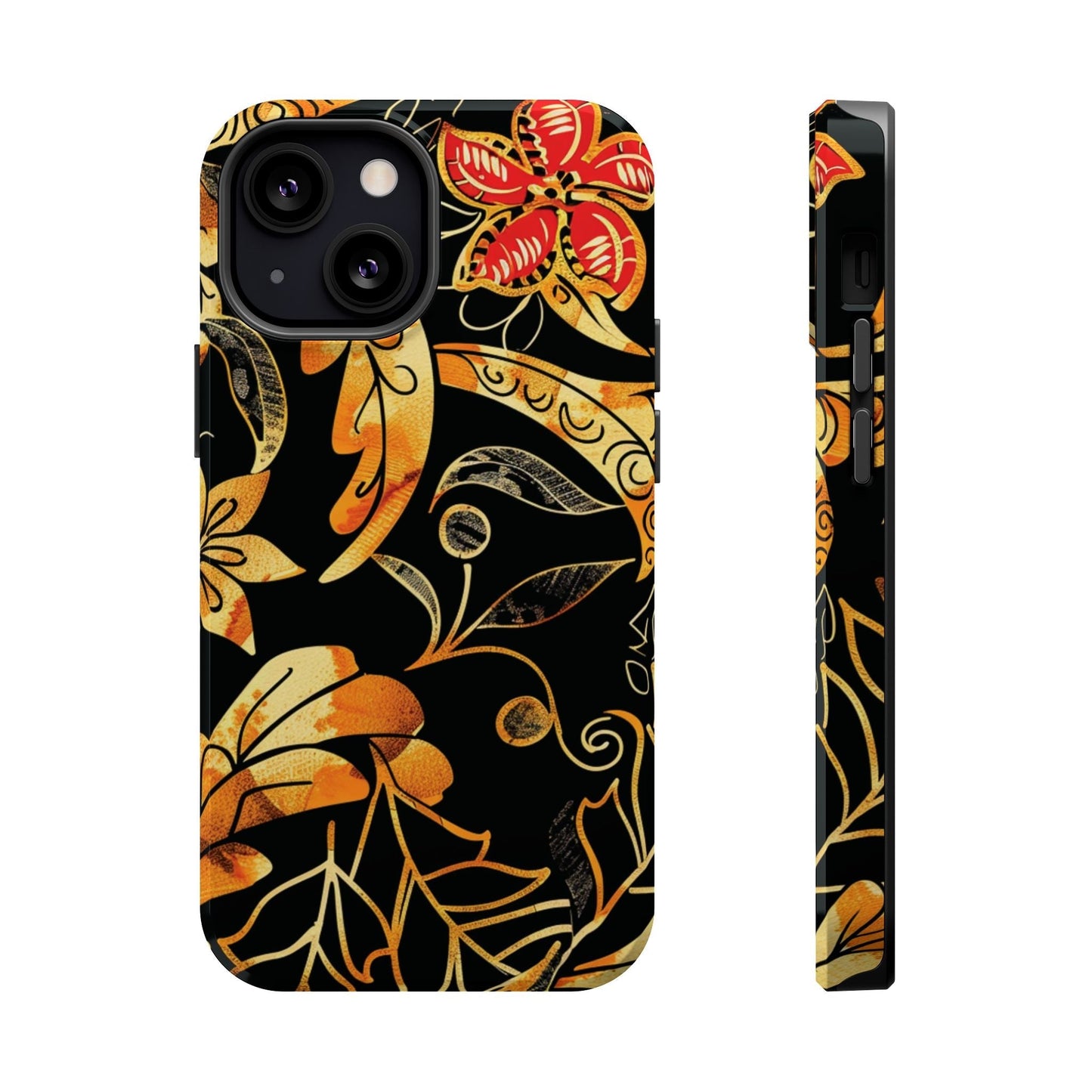Floral Gold Filigree Magnetic Impact Phone Case - DIGITAL X