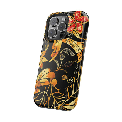Floral Gold Filigree Magnetic Impact Phone Case - DIGITAL X