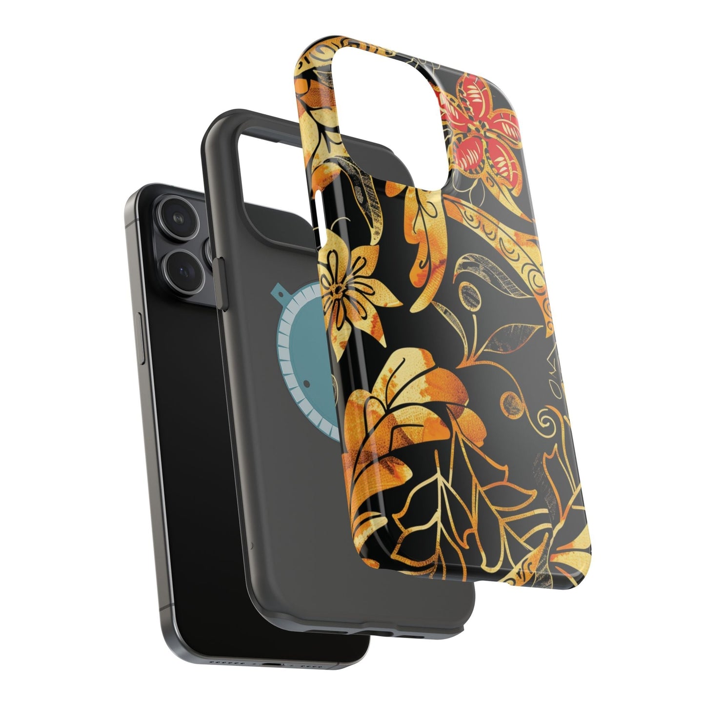Floral Gold Filigree Magnetic Impact Phone Case - DIGITAL X