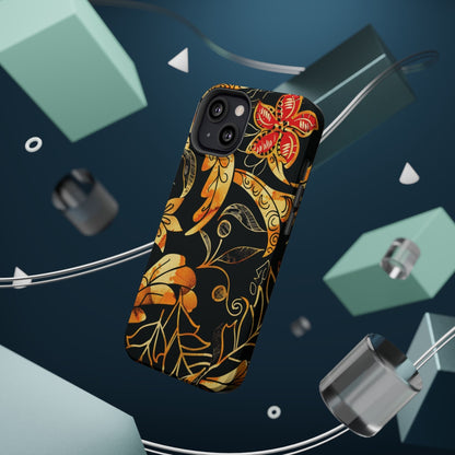 Floral Gold Filigree Magnetic Impact Phone Case - DIGITAL X