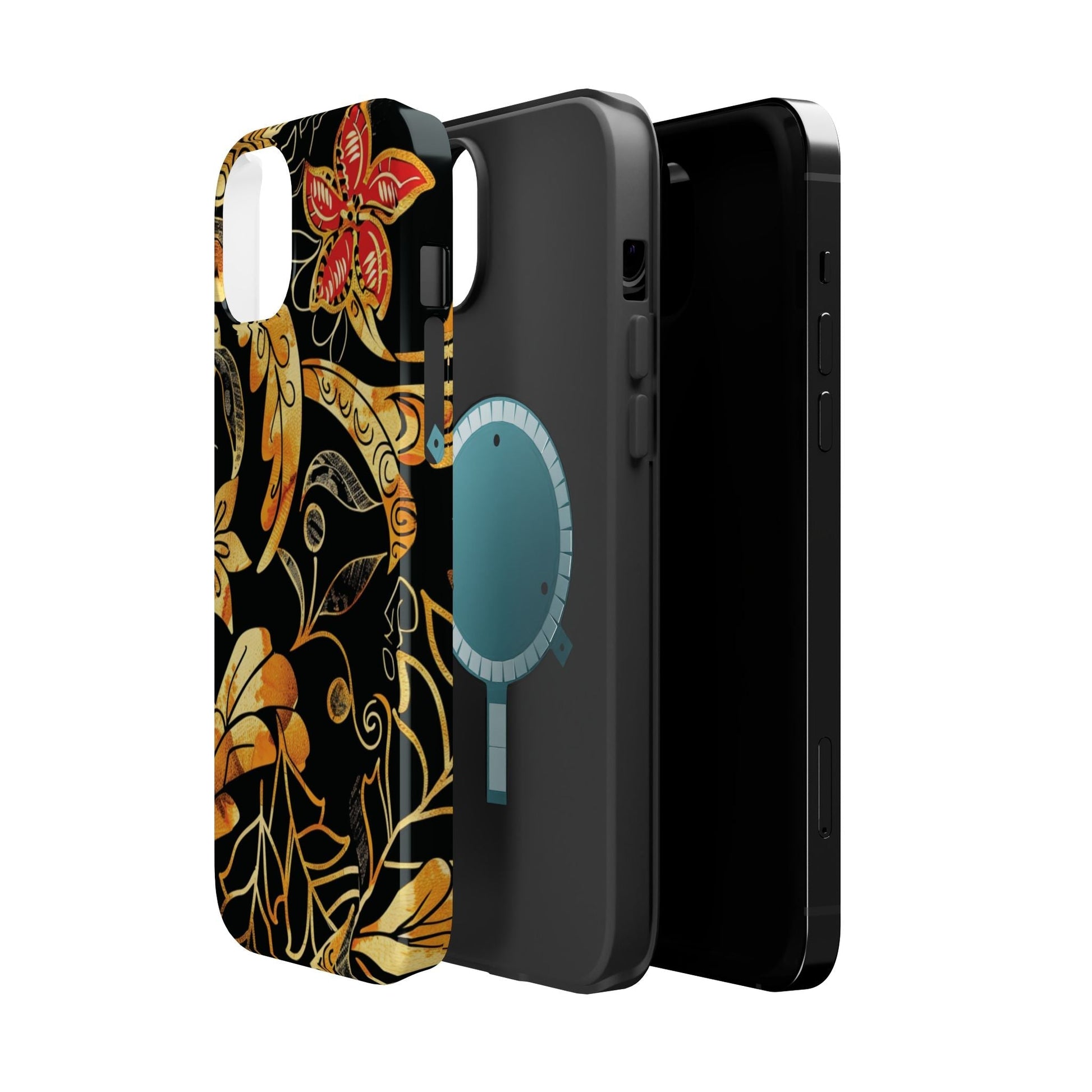 Floral Gold Filigree Magnetic Impact Phone Case - DIGITAL X