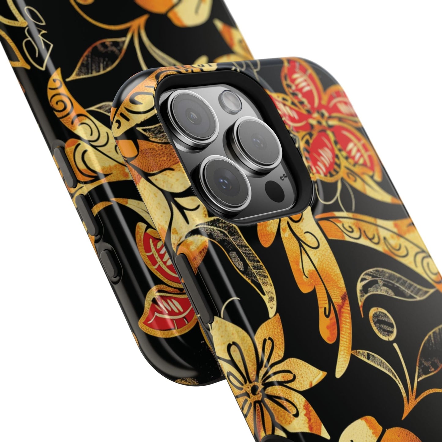Floral Gold Filigree Magnetic Impact Phone Case - DIGITAL X