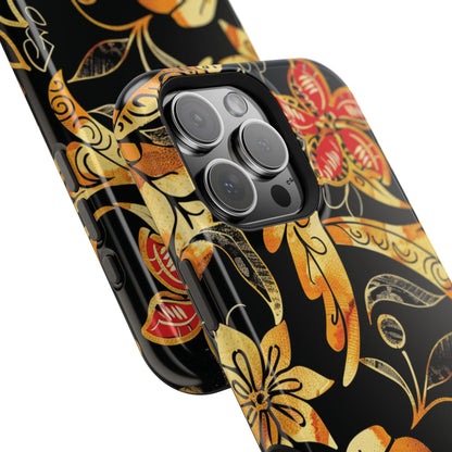 Floral Gold Filigree Magnetic Impact Phone Case - DIGITAL X