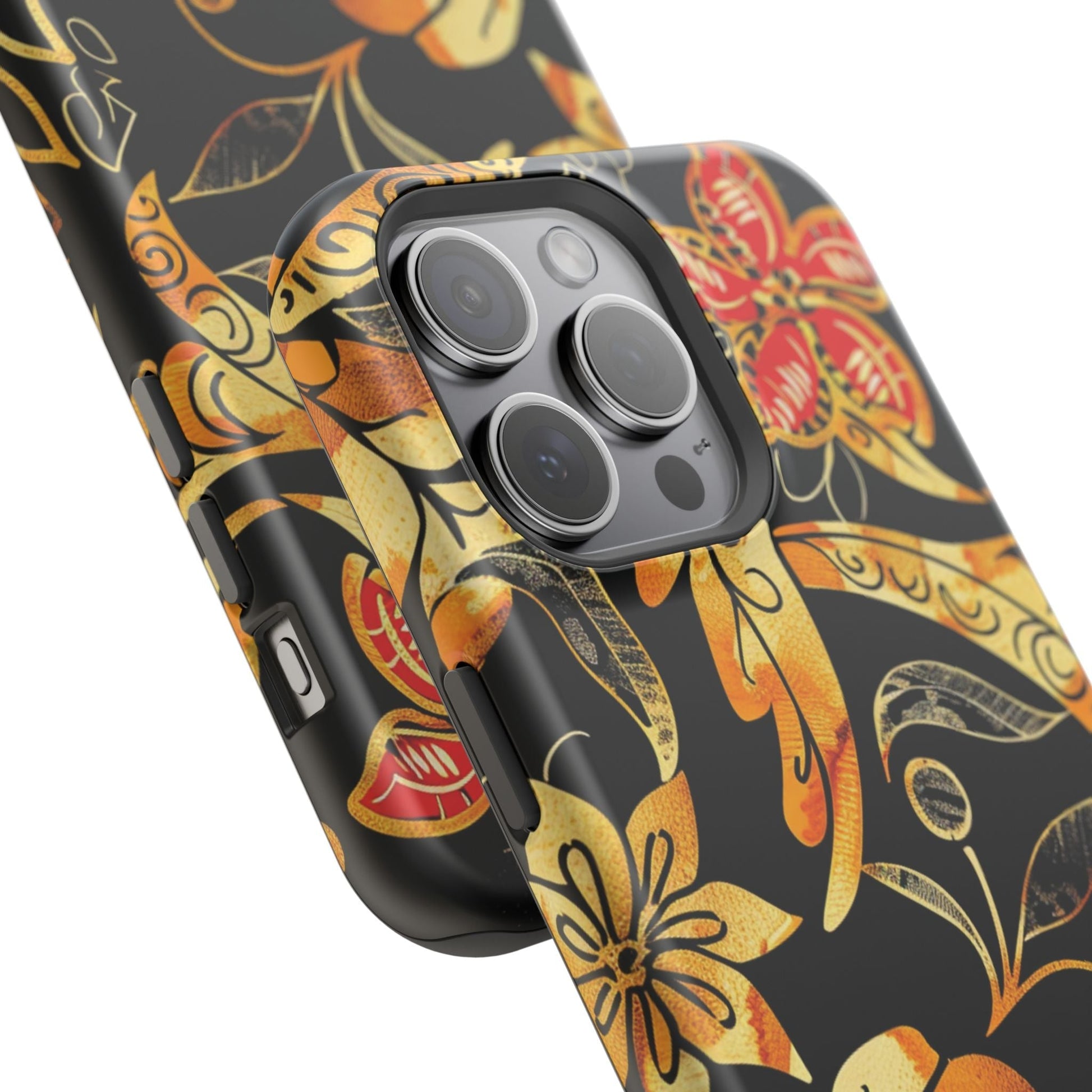 Floral Gold Filigree Magnetic Impact Phone Case - DIGITAL X