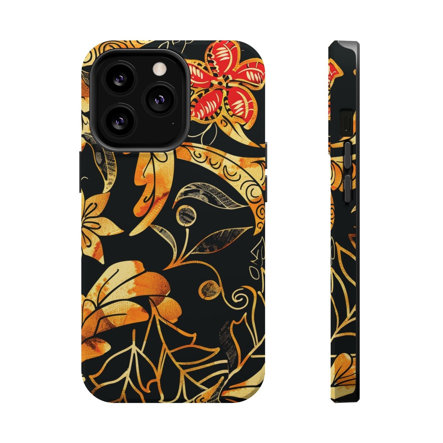 Floral Gold Filigree Magnetic Impact Phone Case - DIGITAL X