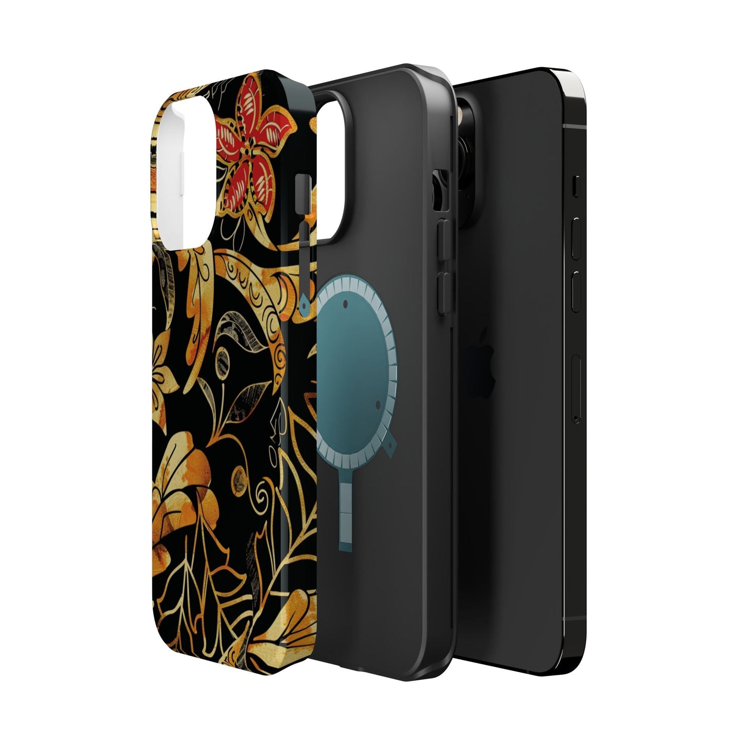 Floral Gold Filigree Magnetic Impact Phone Case - DIGITAL X