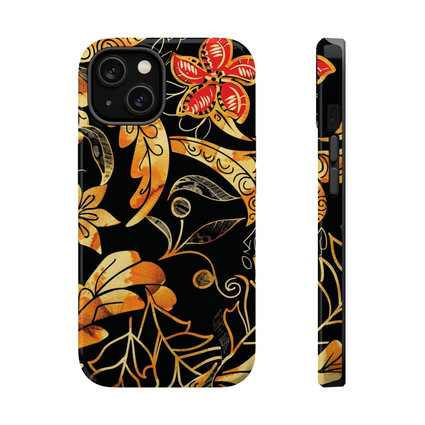 Floral Gold Filigree Magnetic Impact Phone Case - DIGITAL X