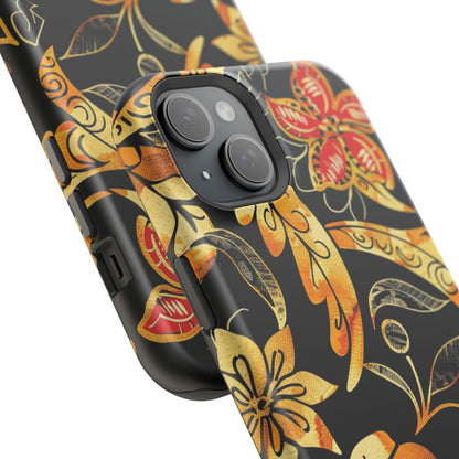 Floral Gold Filigree Magnetic Impact Phone Case - DIGITAL X