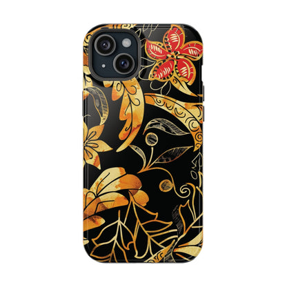 Floral Gold Filigree Magnetic Impact Phone Case - DIGITAL X