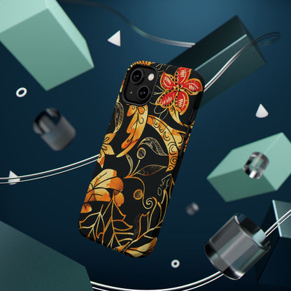 Floral Gold Filigree Magnetic Impact Phone Case - DIGITAL X