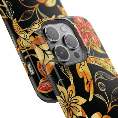 Floral Gold Filigree Magnetic Impact Phone Case - DIGITAL X