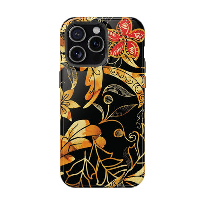 Floral Gold Filigree Magnetic Impact Phone Case - DIGITAL X