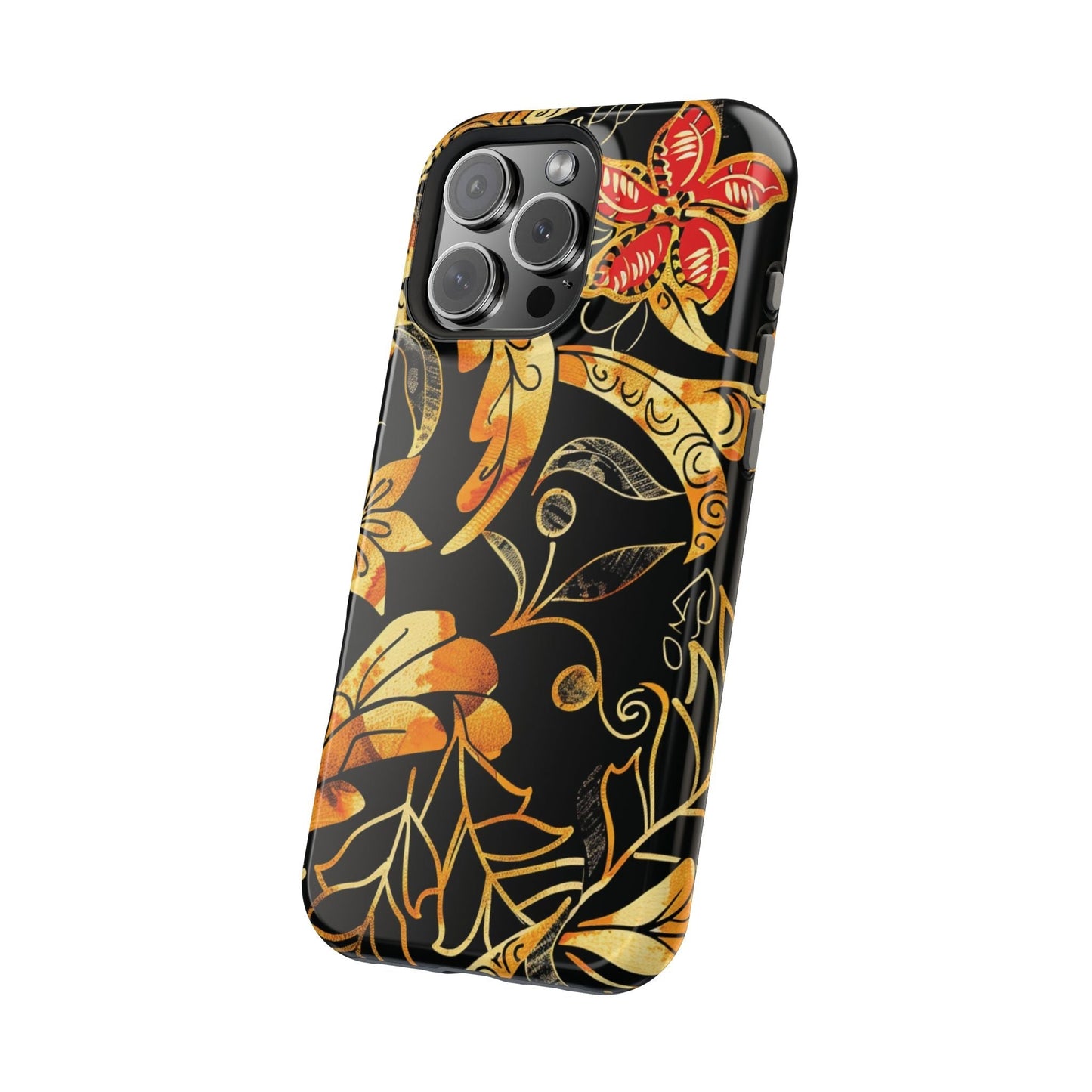 Floral Gold Filigree Magnetic Impact Phone Case - DIGITAL X