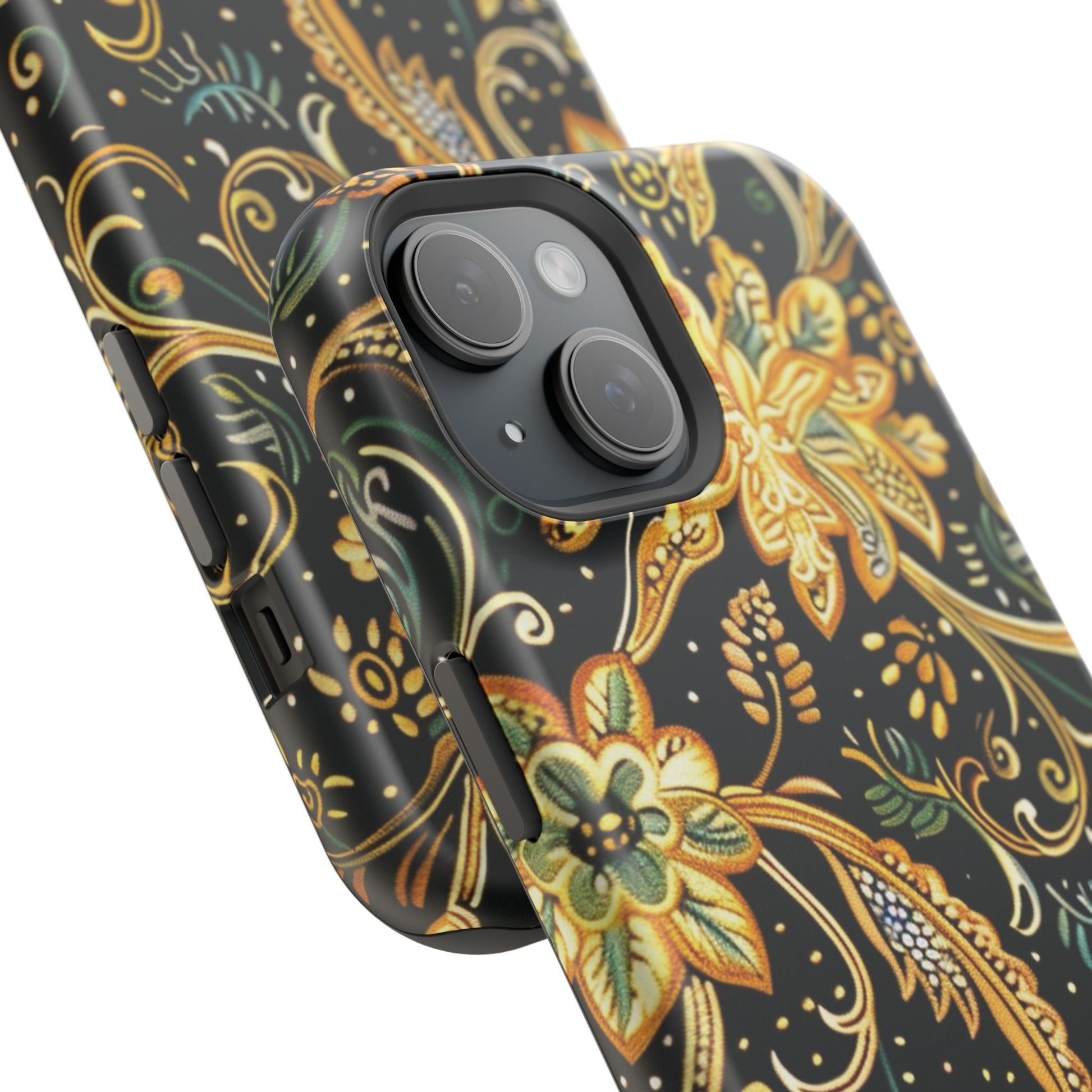 Floral Gold Scroll Magnetic Impact - Resistant Phone Case - DIGITAL X