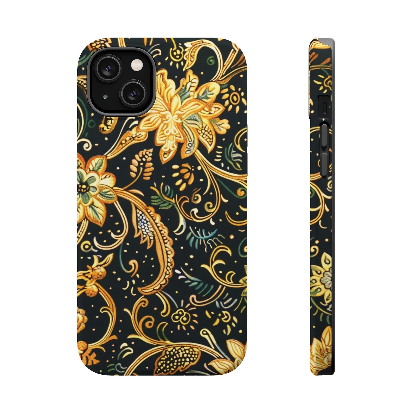 Floral Gold Scroll Magnetic Impact - Resistant Phone Case - DIGITAL X