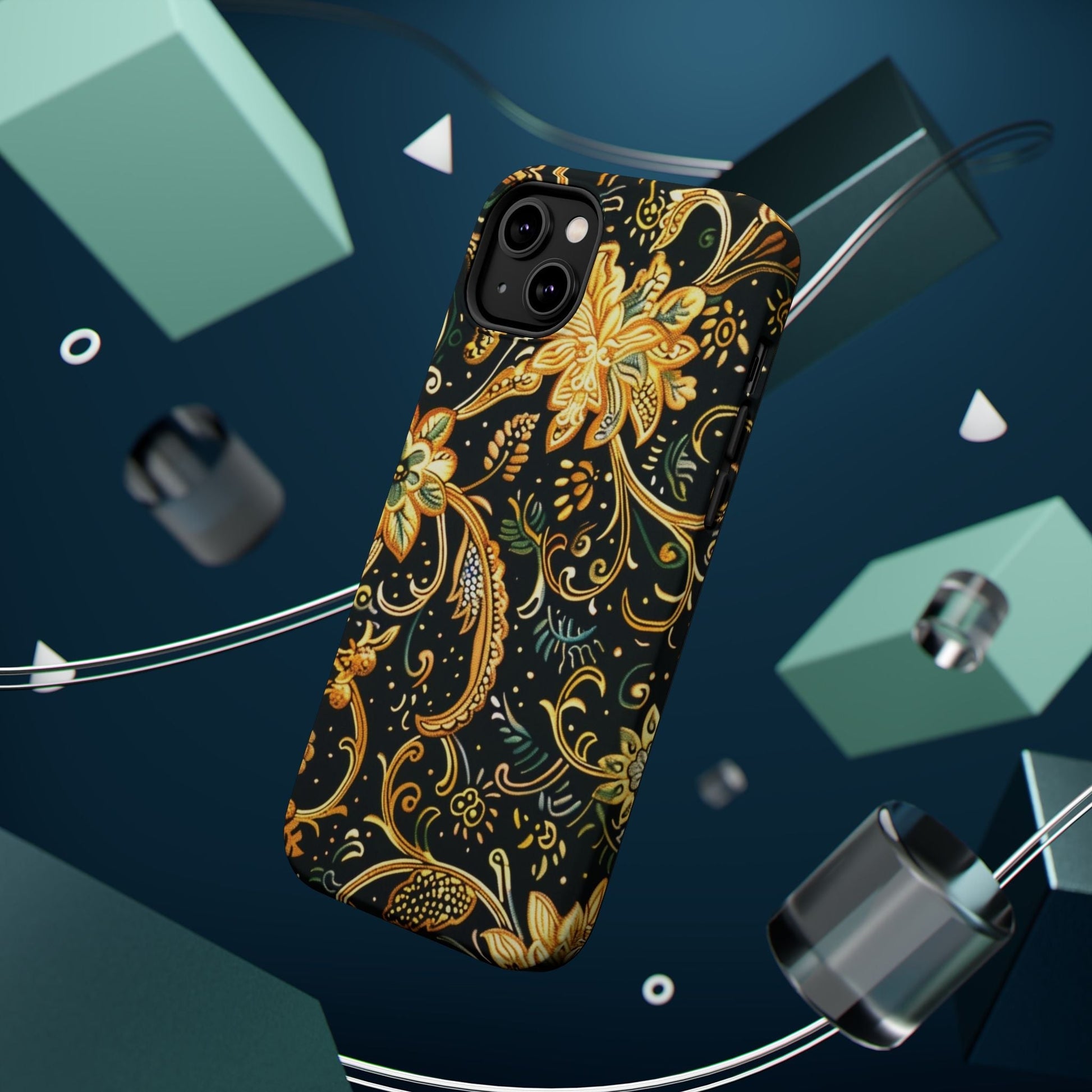 Floral Gold Scroll Magnetic Impact - Resistant Phone Case - DIGITAL X