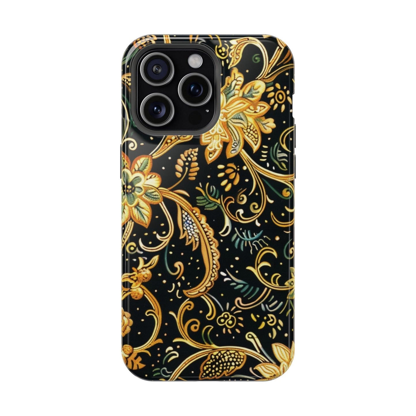 Floral Gold Scroll Magnetic Impact - Resistant Phone Case - DIGITAL X