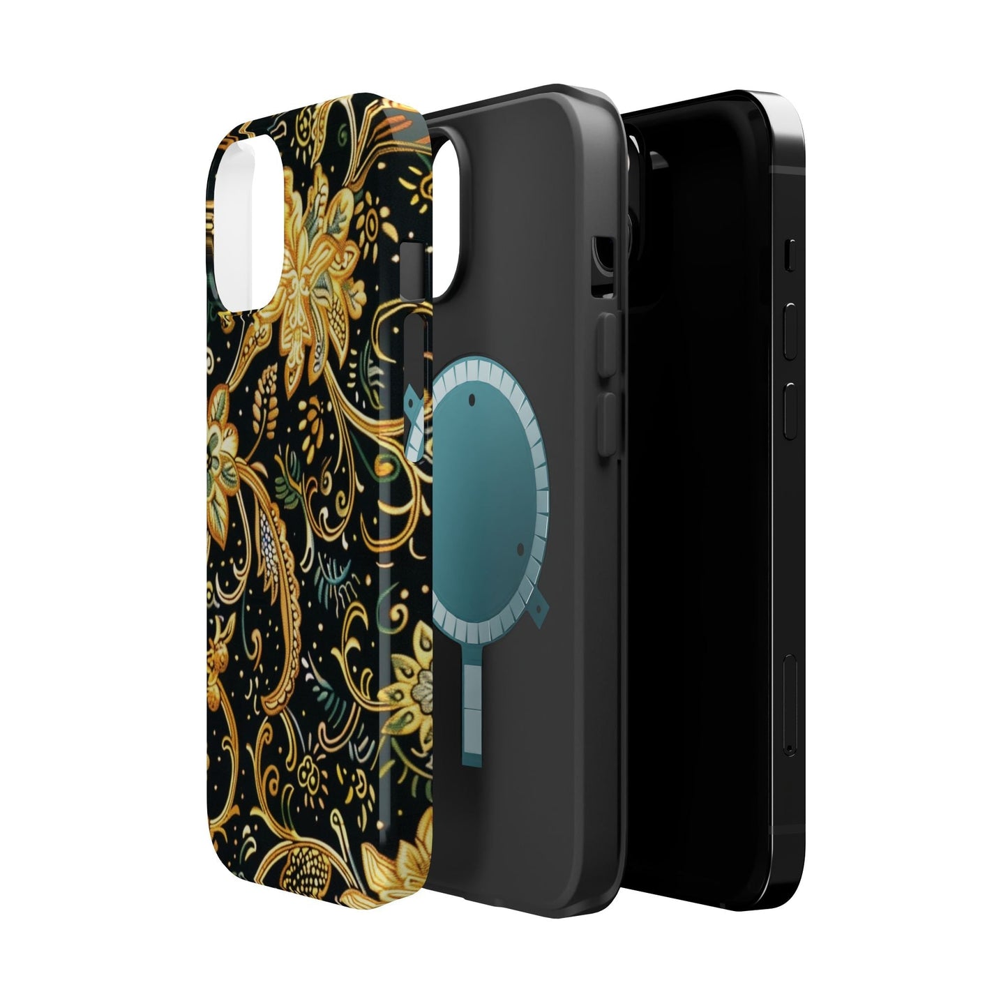 Floral Gold Scroll Magnetic Impact - Resistant Phone Case - DIGITAL X