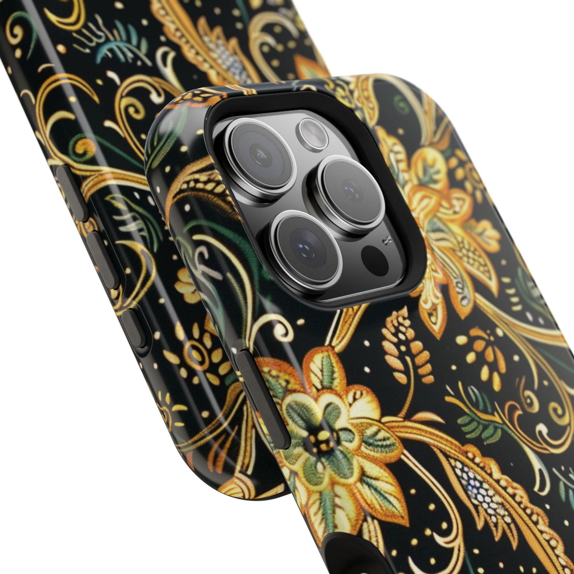 Floral Gold Scroll Magnetic Impact - Resistant Phone Case - DIGITAL X