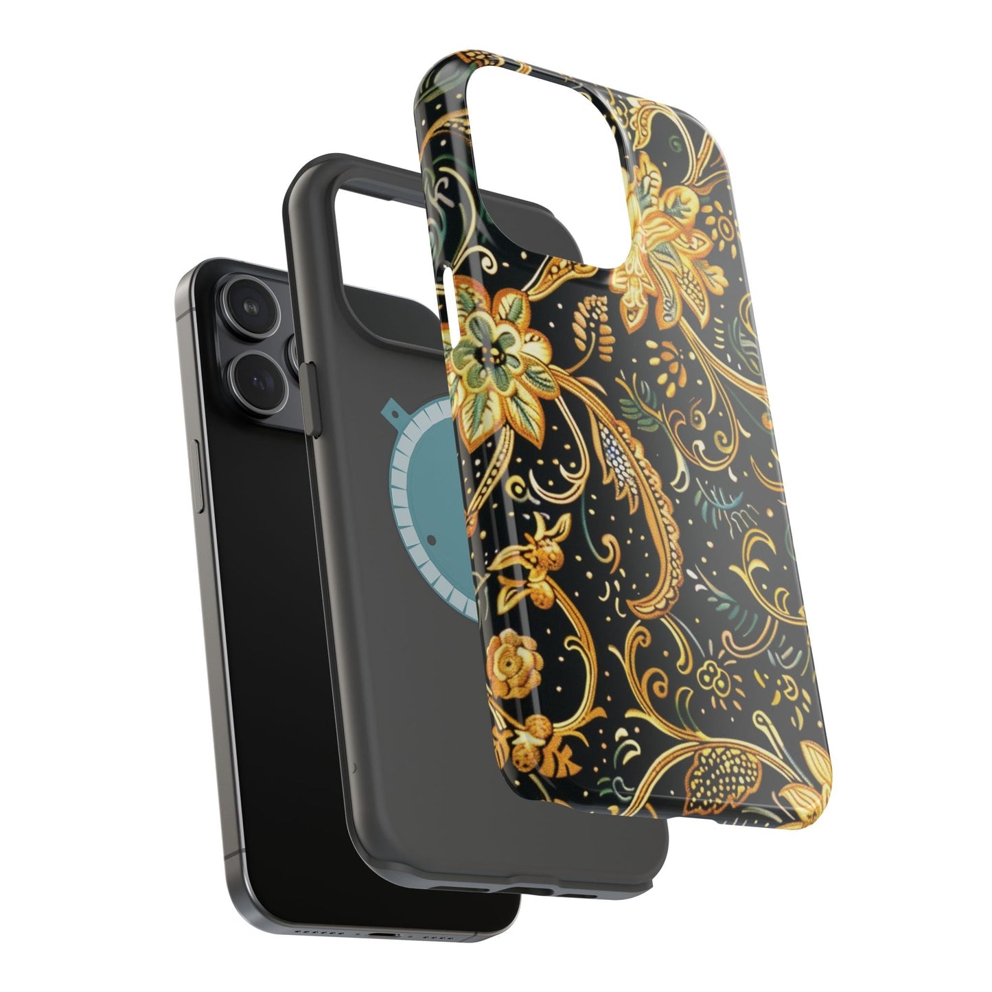Floral Gold Scroll Magnetic Impact - Resistant Phone Case - DIGITAL X