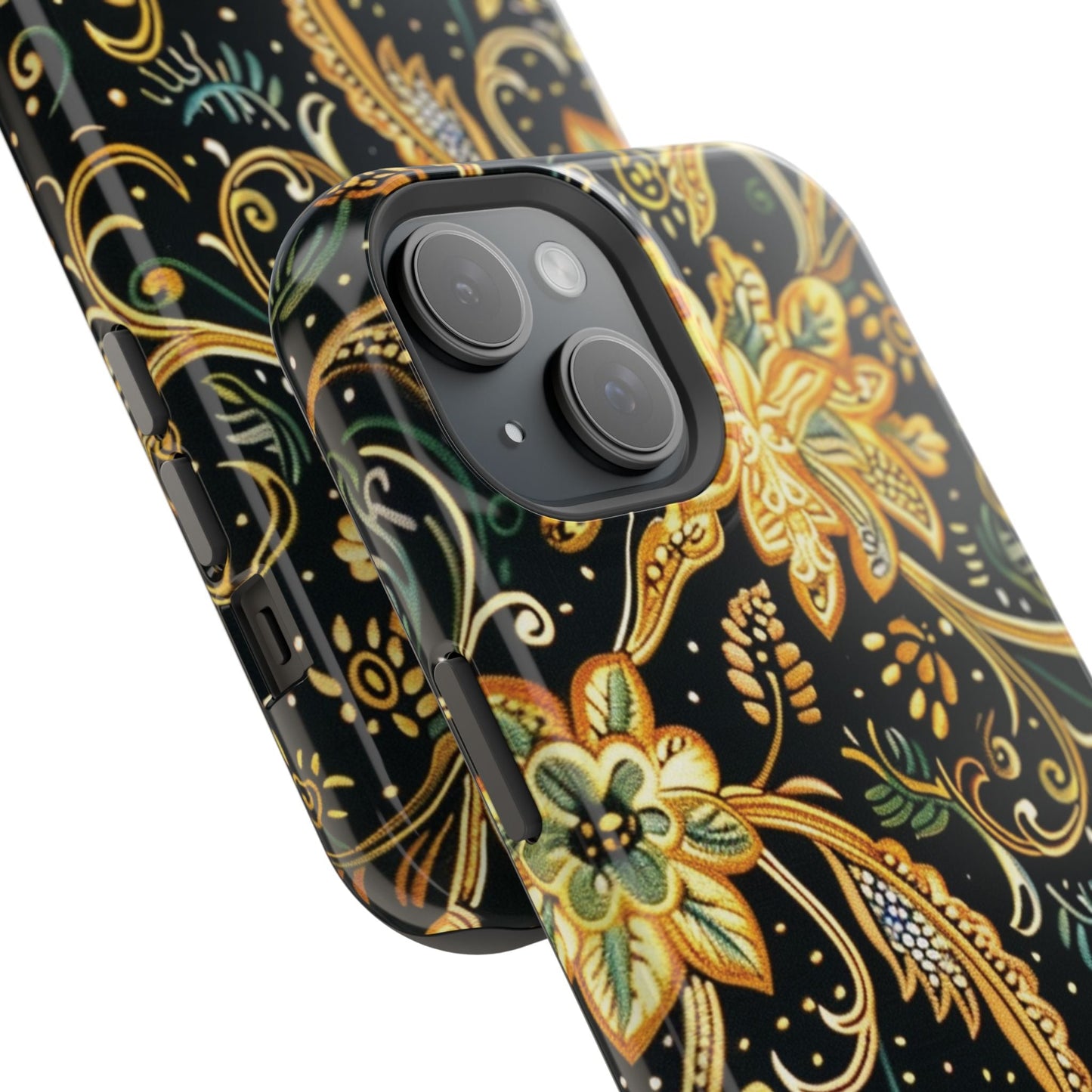 Floral Gold Scroll Magnetic Impact - Resistant Phone Case - DIGITAL X